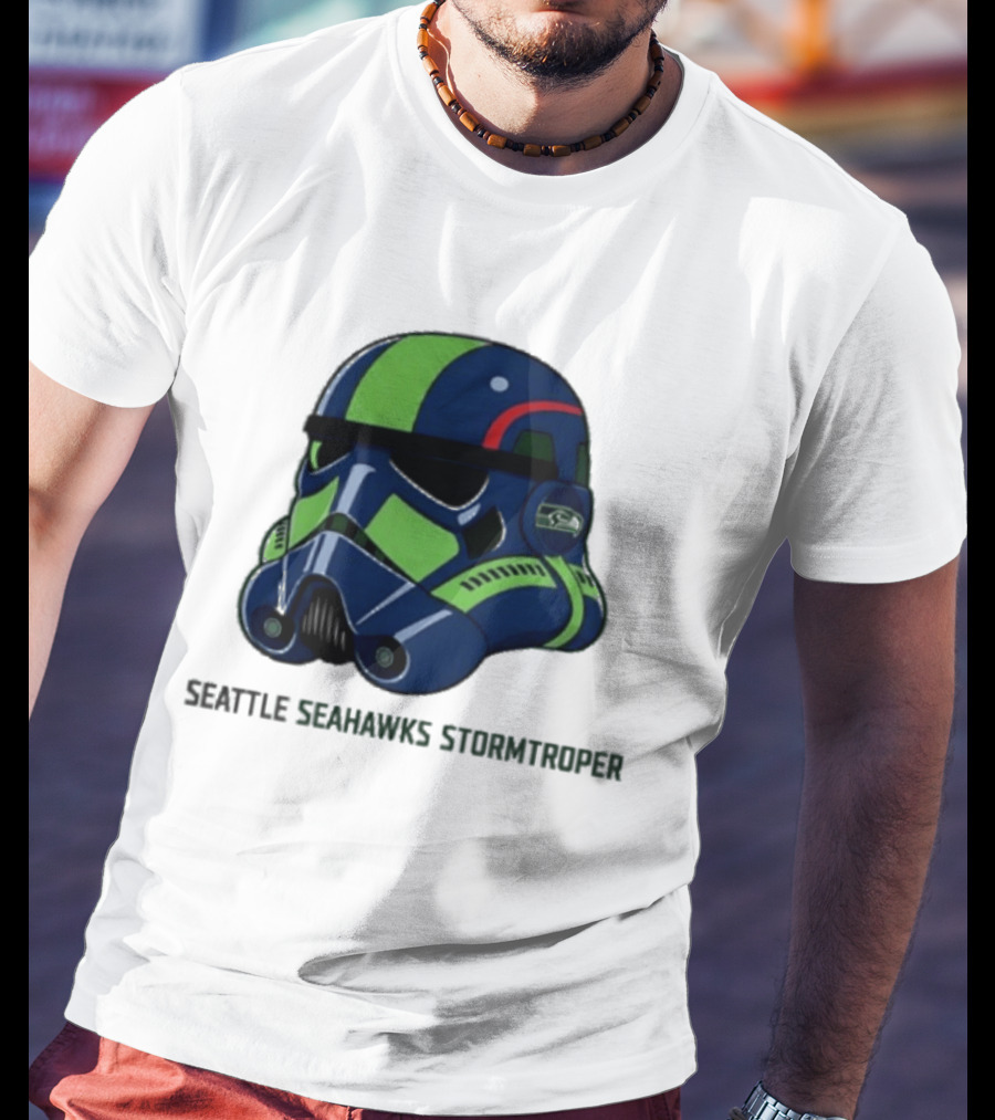 Seattle Seahawks Stormtrooper Game Day Galactic Helmet T-Shirt