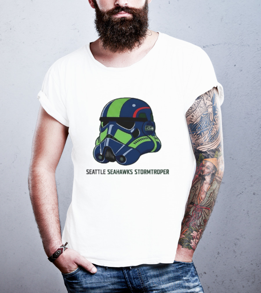 Seattle Seahawks Stormtrooper Game Day Galactic Helmet T-Shirt