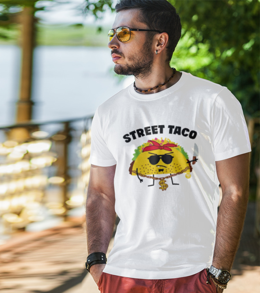 Street Taco Pirate With Knife And Dollar Sign Necklace T-Shirt