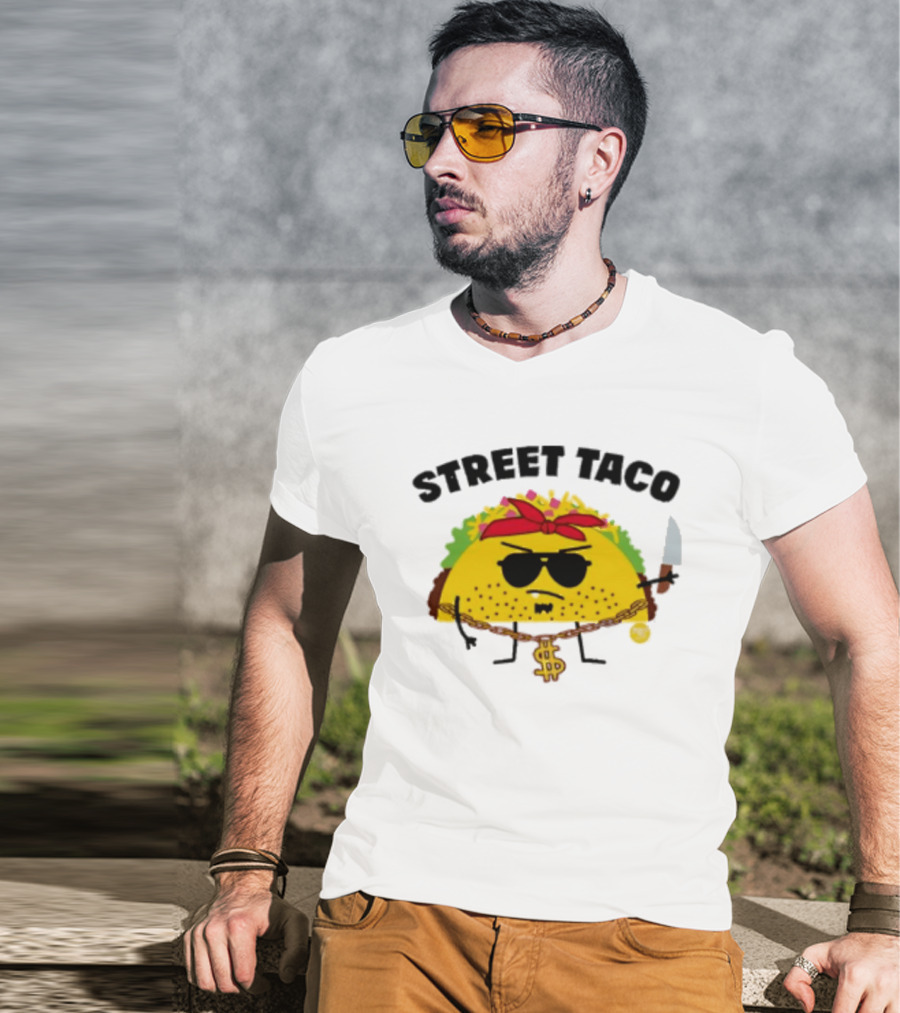 Street Taco Pirate With Knife And Dollar Sign Necklace T-Shirt