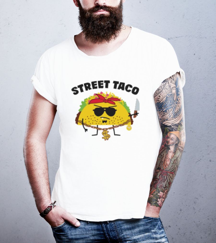 Street Taco Pirate With Knife And Dollar Sign Necklace T-Shirt