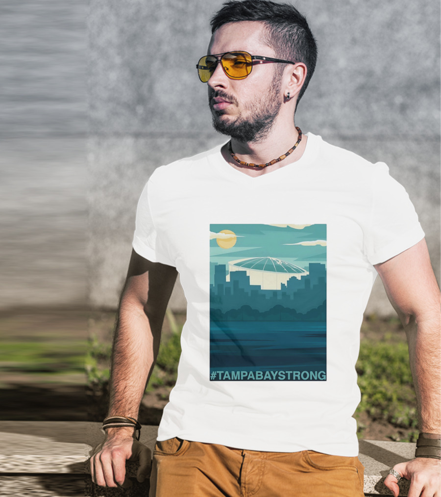 Tampa Bay Strong Skyline Tropicana Field Hashtag T T-Shirt
