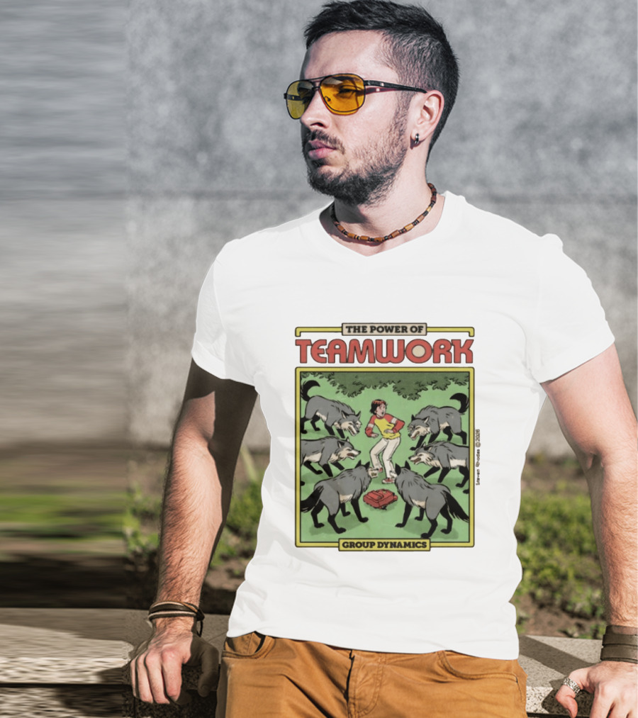 The Power Of Teamwork Group Dynamics Child Surrounded By Wolves T-Shirt