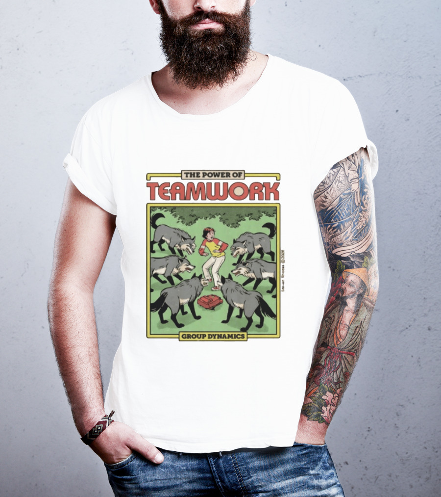 The Power Of Teamwork Group Dynamics Child Surrounded By Wolves T-Shirt