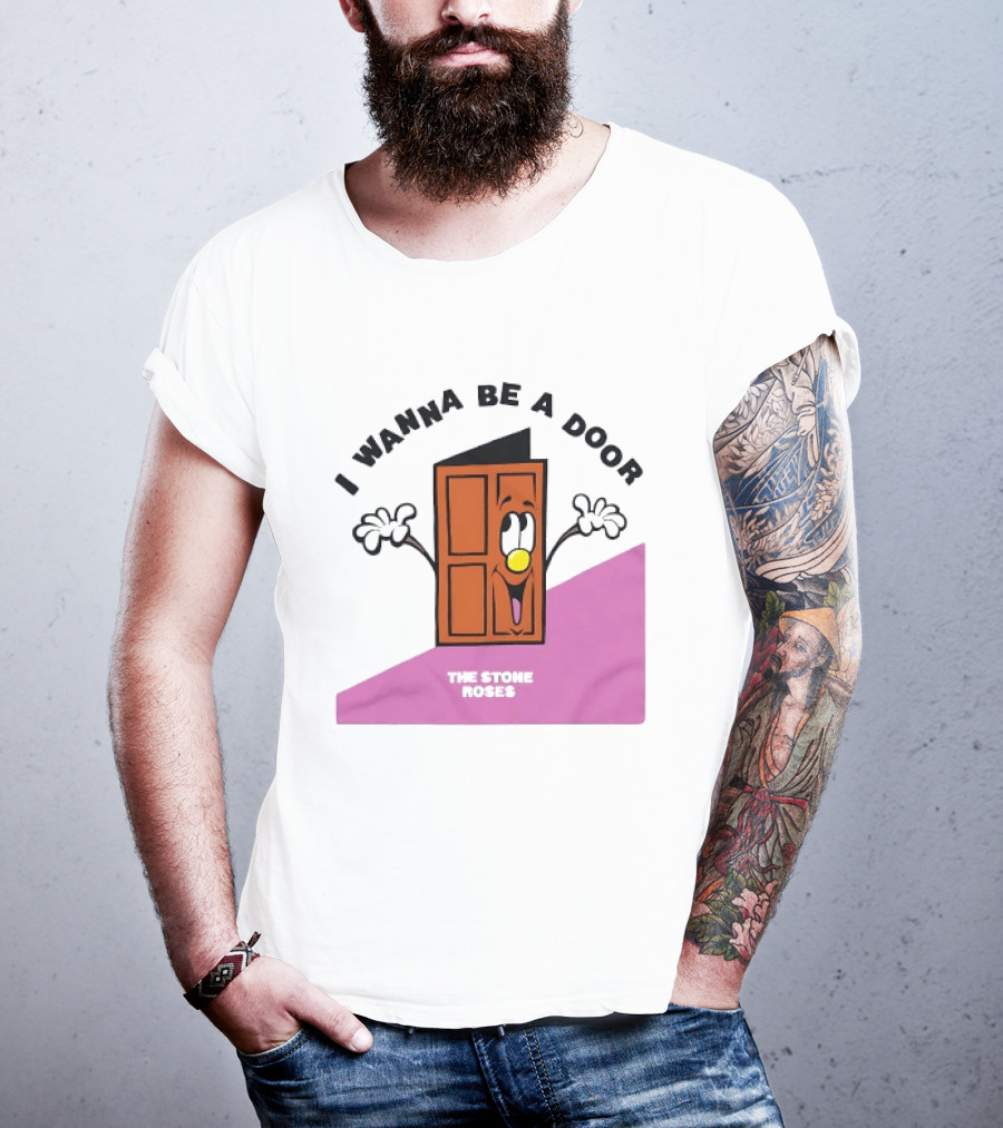 The Stone Roses I Wanna Be A Door Cartoon Yellow Nose Waving Hands T-Shirt