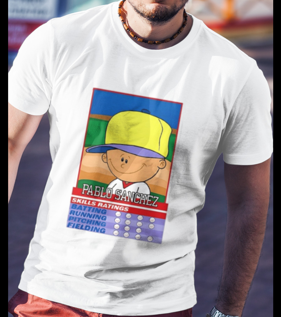 Trending Pablo Sanchez Skills Ratings Card Batting Running Pitching Fielding T-Shirt