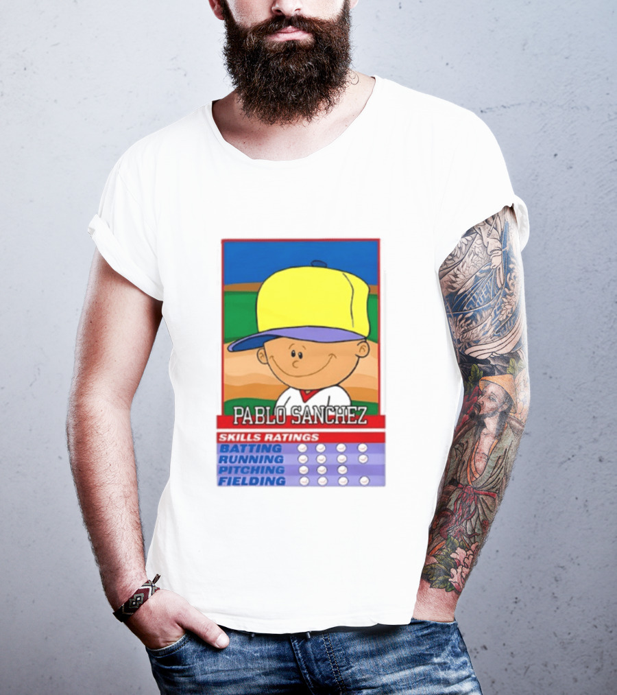 Trending Pablo Sanchez Skills Ratings Card Batting Running Pitching Fielding T-Shirt