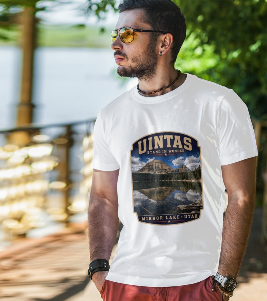Uintas Stand In Wonder At Mirror Lake Utah T-Shirt