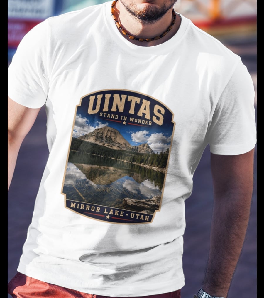 Uintas Stand In Wonder At Mirror Lake Utah T-Shirt