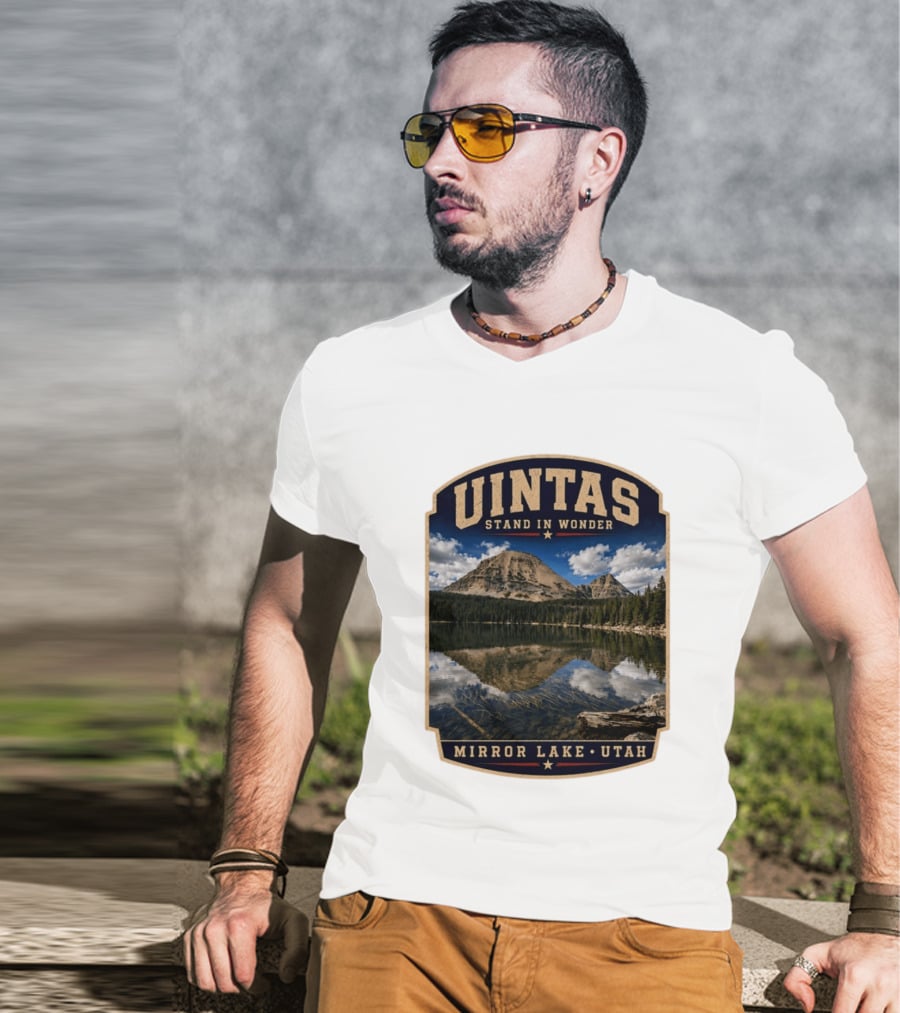 Uintas Stand In Wonder At Mirror Lake Utah T-Shirt