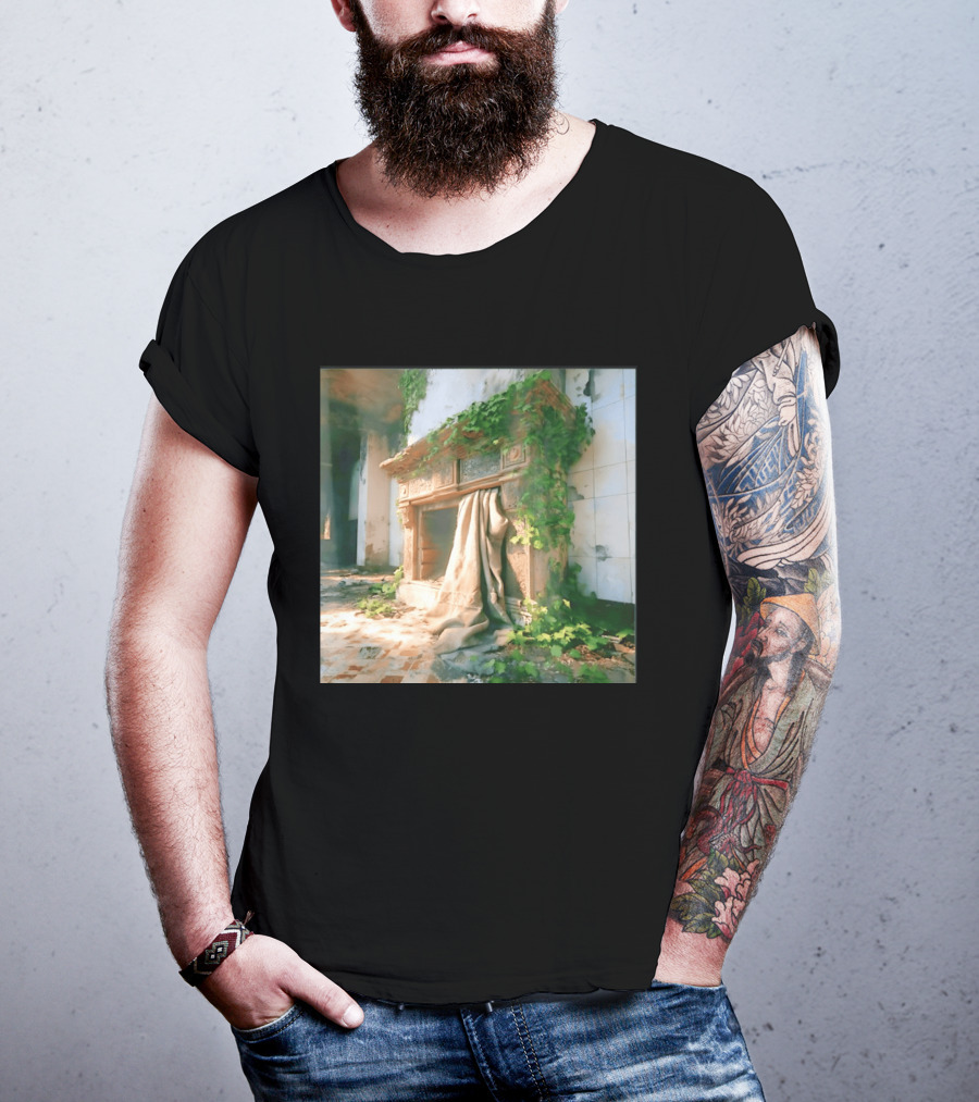 Abandoned Fireplace With Overgrown Ivy And Ruins Ambience T-Shirt