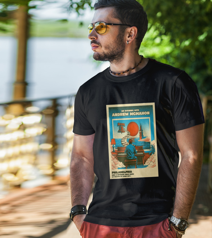 Andrew McMahon An Evening With Philadelphia Aug 6 Intimate Solo Show Theatre Of Living Arts Tour T-Shirt