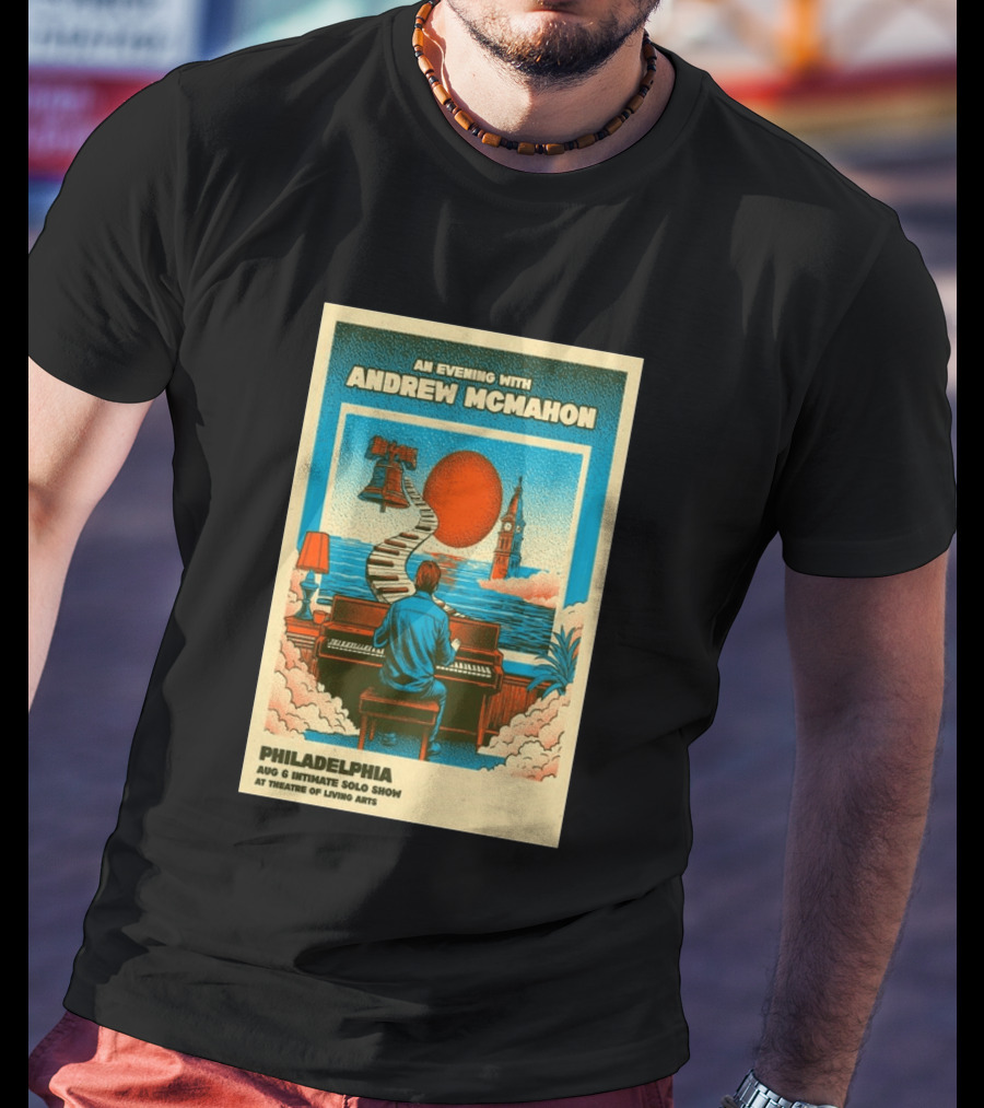 Andrew McMahon An Evening With Philadelphia Aug 6 Intimate Solo Show Theatre Of Living Arts Tour T-Shirt
