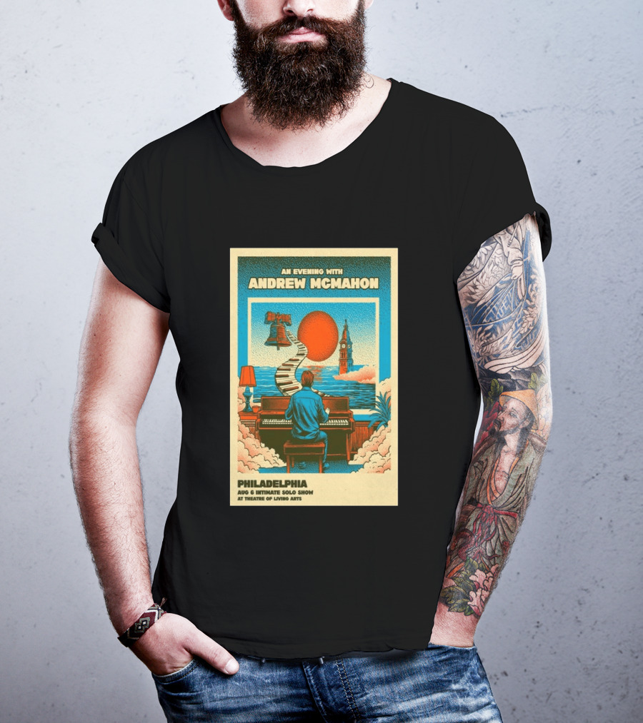 Andrew McMahon An Evening With Philadelphia Aug 6 Intimate Solo Show Theatre Of Living Arts Tour T-Shirt