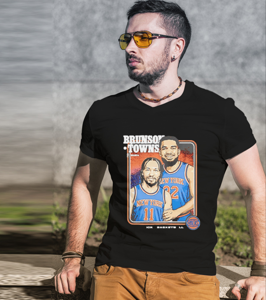 Brunson Towns NBA New York Knicks 11 32 Knicks Step Brothers T-Shirt
