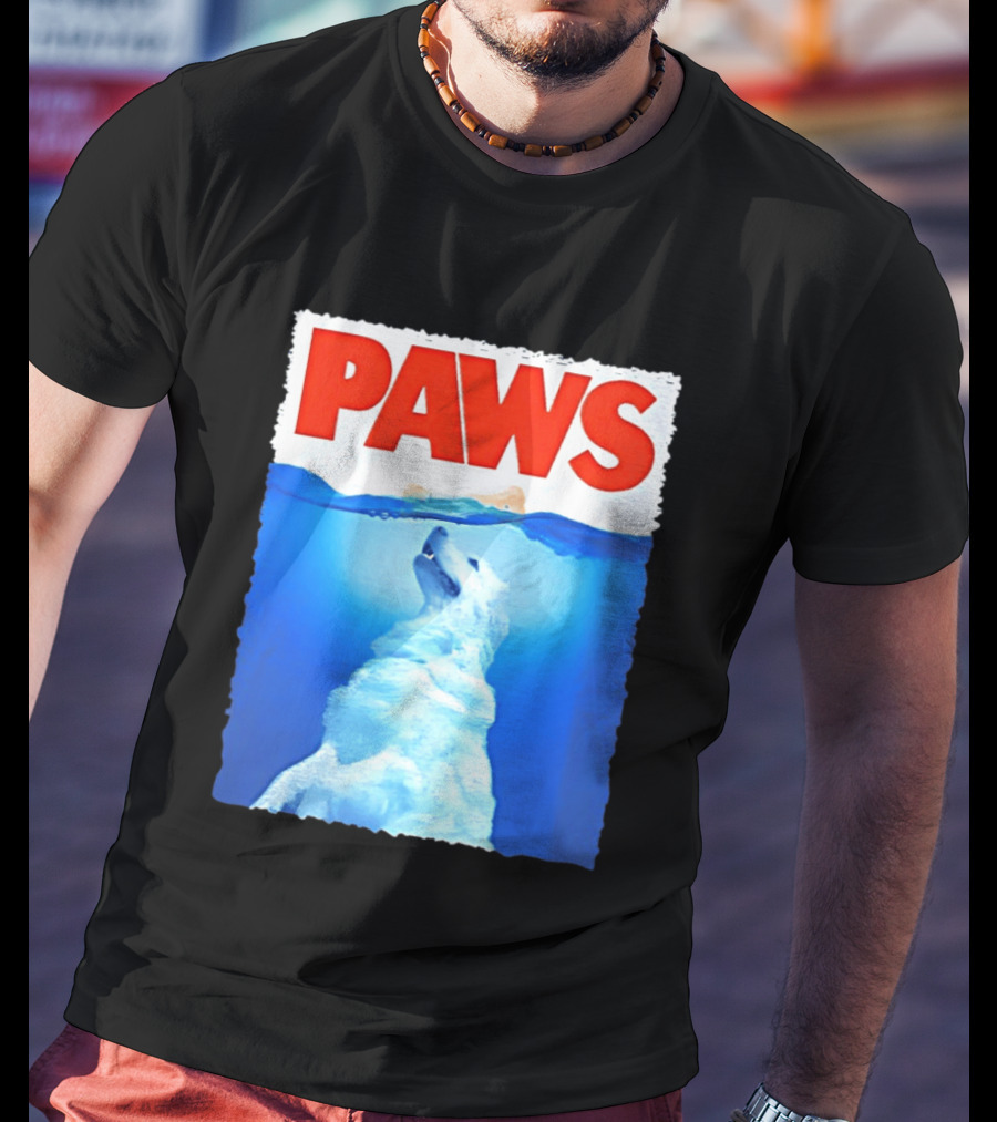 PAWS Classic Parody With Diving Dog Image T-Shirt
