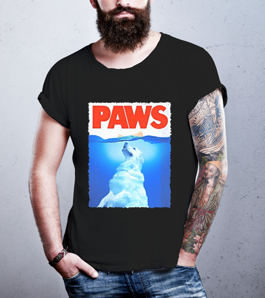PAWS Classic Parody With Diving Dog Image T-Shirt