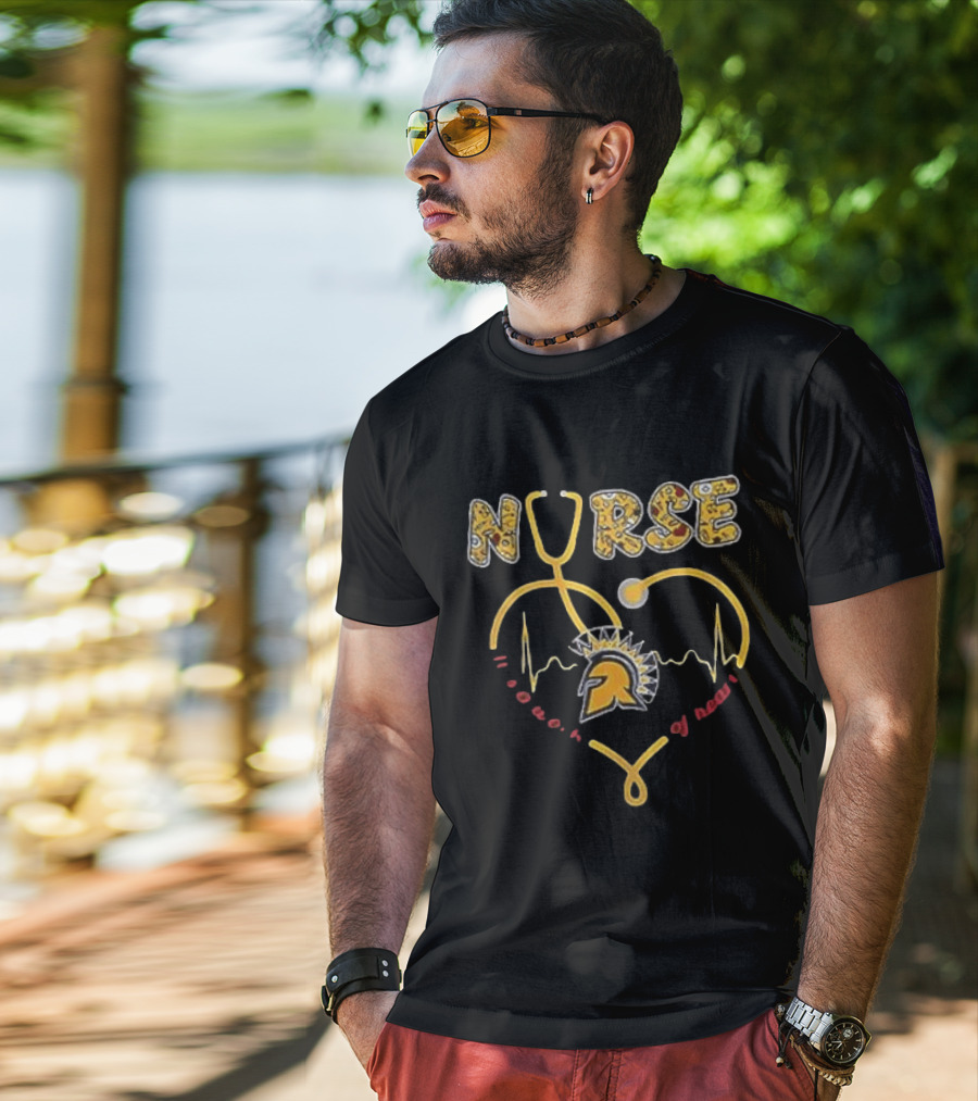 Detroit Lions United States Coast Guard 2026 Nurse Power Of Heart Stethoscope EMT Lions Helmet T-Shirt