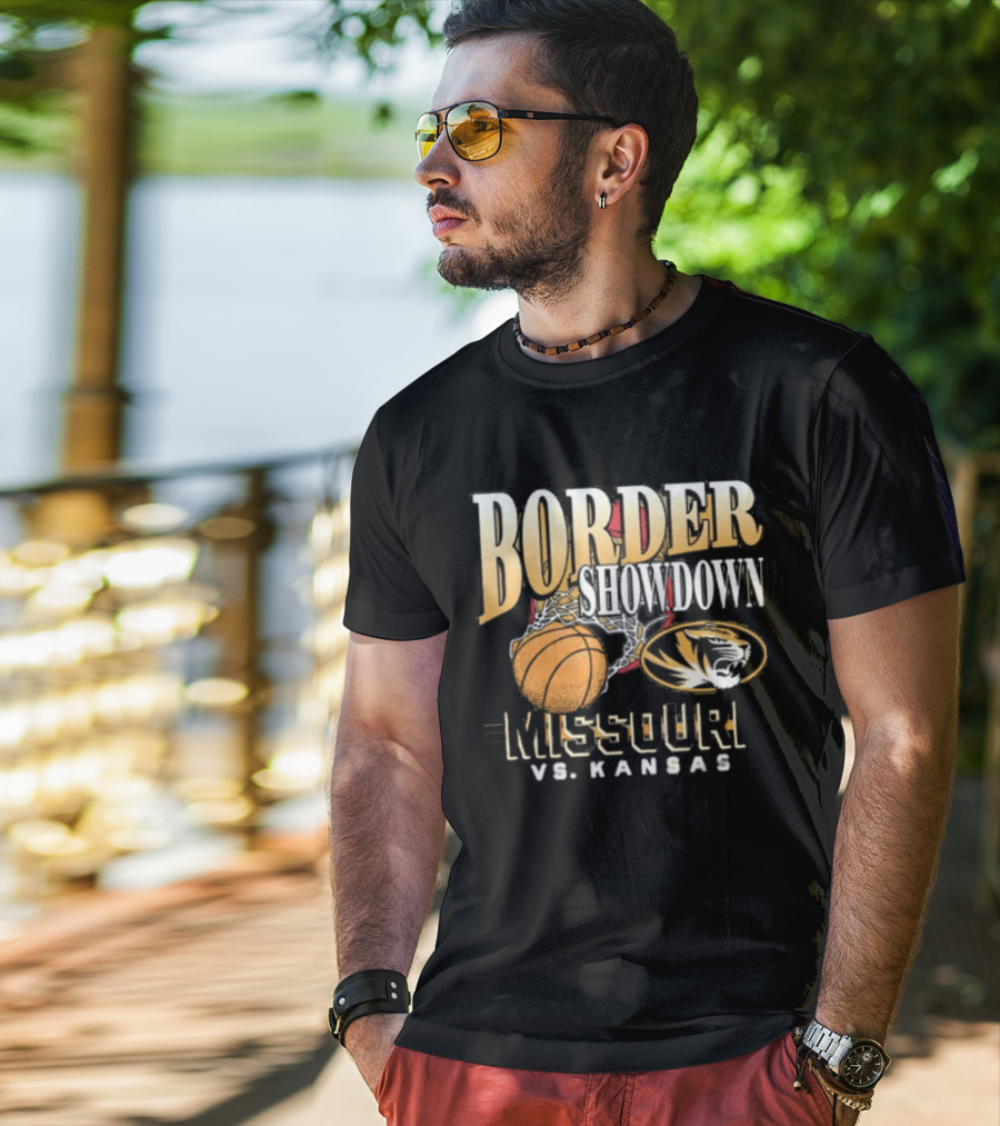 Border Showdown Missouri Tigers Vs Kansas Basketball 2025 T-Shirt