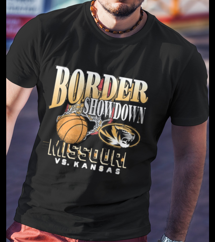 Border Showdown Missouri Tigers Vs Kansas Basketball 2025 T-Shirt