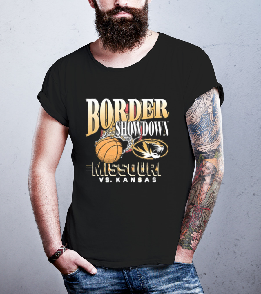 Border Showdown Missouri Tigers Vs Kansas Basketball 2025 T-Shirt