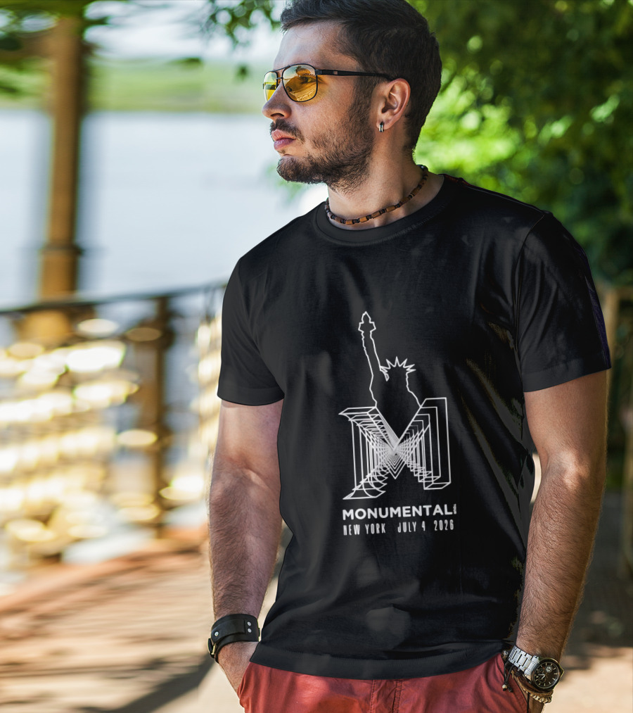 Monumental Tour New York July 4 2026 Live Music Event Statue Of Liberty T-Shirt