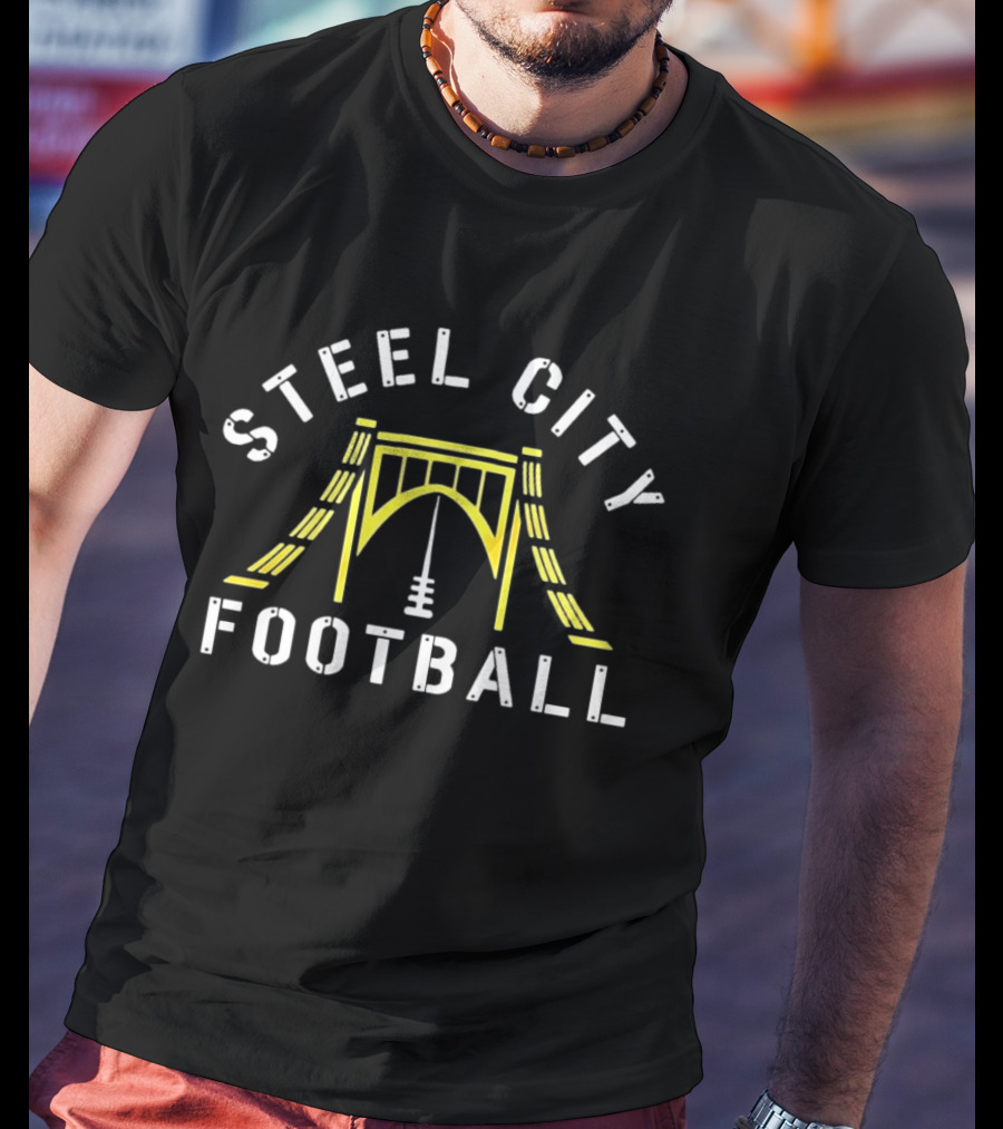 Pittsburgh Steelers Steel City Football Bridge Steel City Football T-Shirt