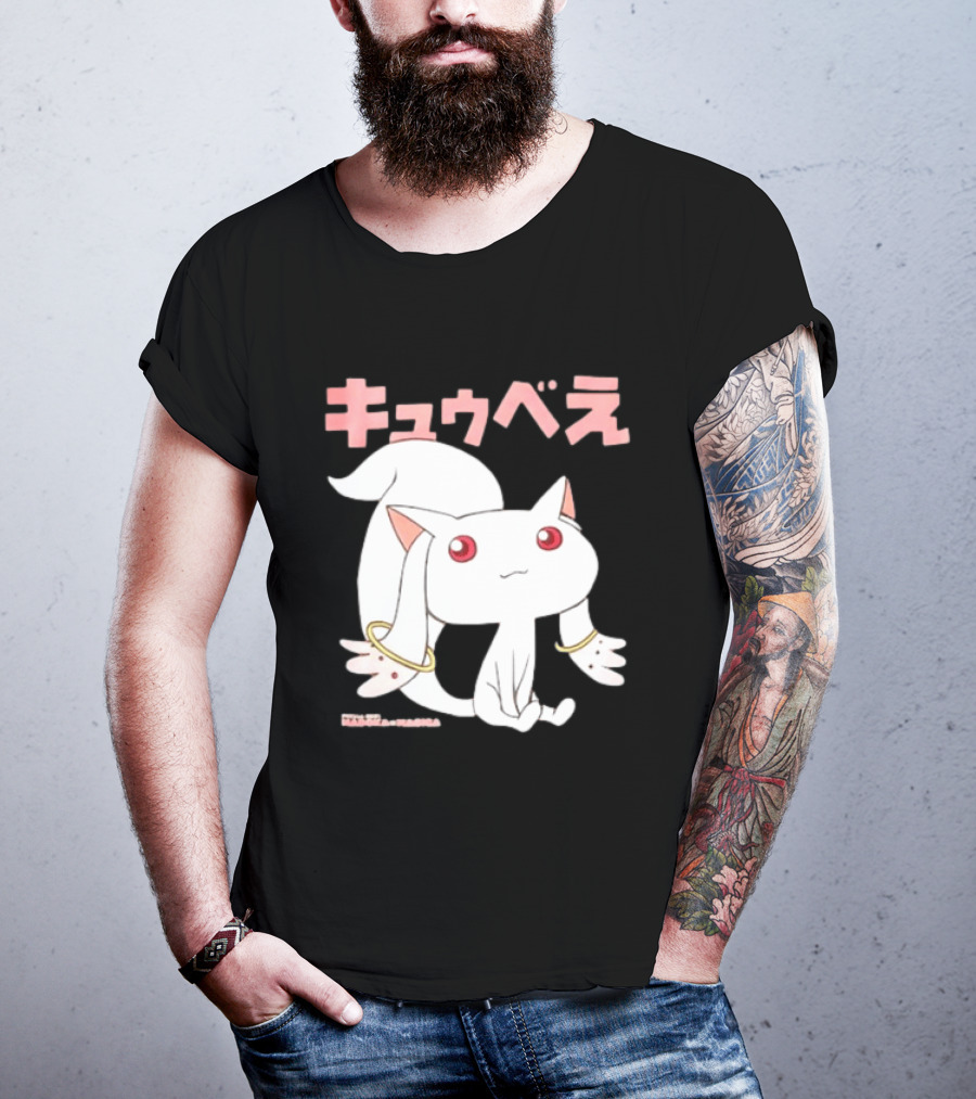 Puella Magi Madoka Magica Kyubey Anime Character Red Eyes T-Shirt