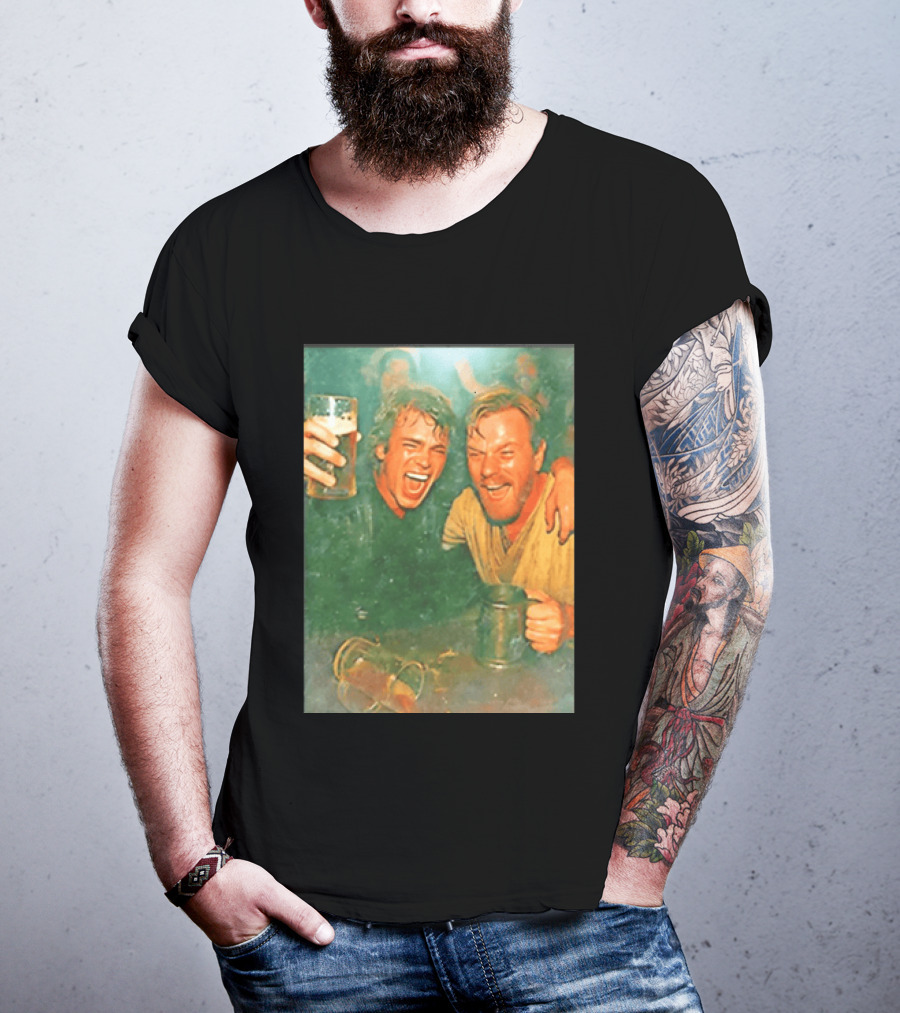 Original Anakin Skywalker And Obi Wan Kenobi Celebrate With Beer Cheers T-Shirt