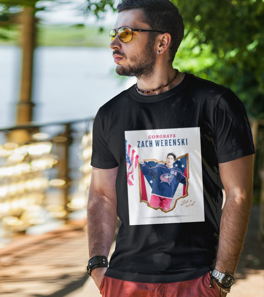 Congrats Zach Werenski USA Columbus Blue Jackets Hockey Celebration T-Shirt