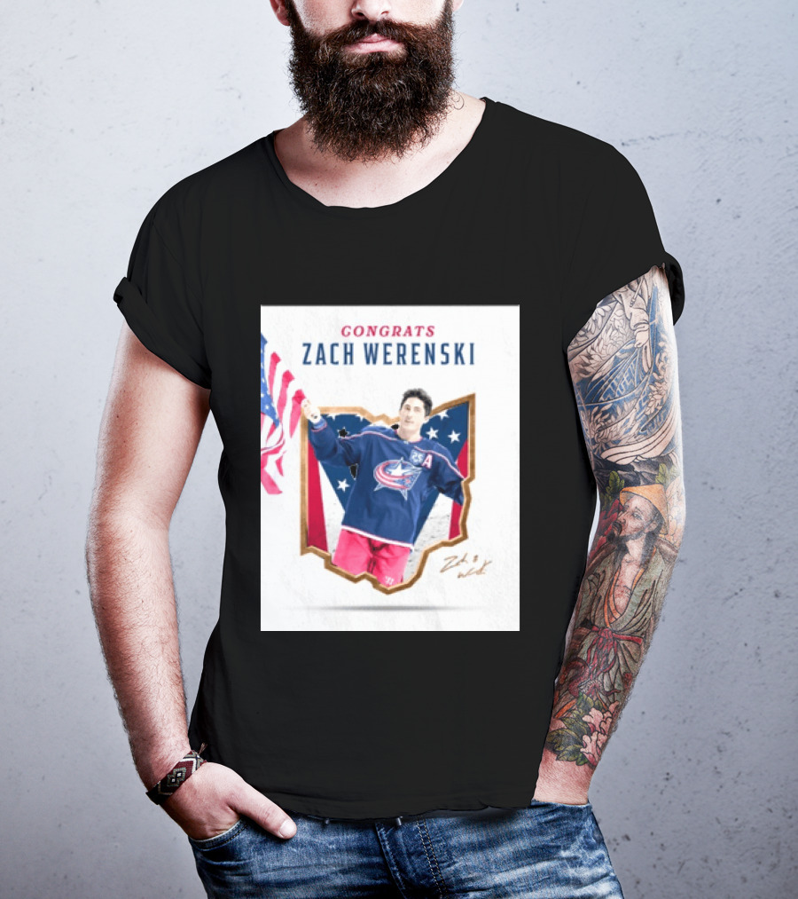 Congrats Zach Werenski USA Columbus Blue Jackets Hockey Celebration T-Shirt