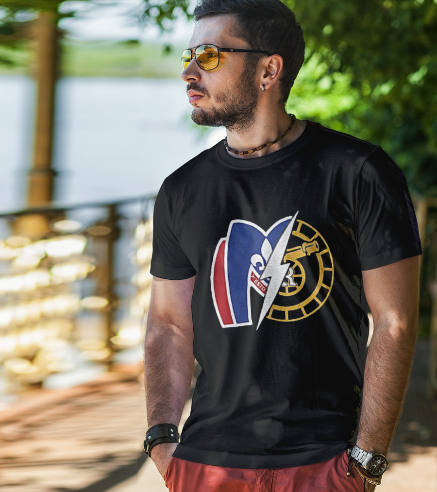 Boston Raiders Montreal Metros Hockey Rivalry Shane Ilya ESTD Fleur De Lis Puck T-Shirt