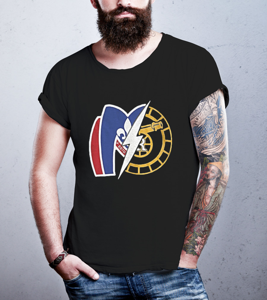 Boston Raiders Montreal Metros Hockey Rivalry Shane Ilya ESTD Fleur De Lis Puck T-Shirt