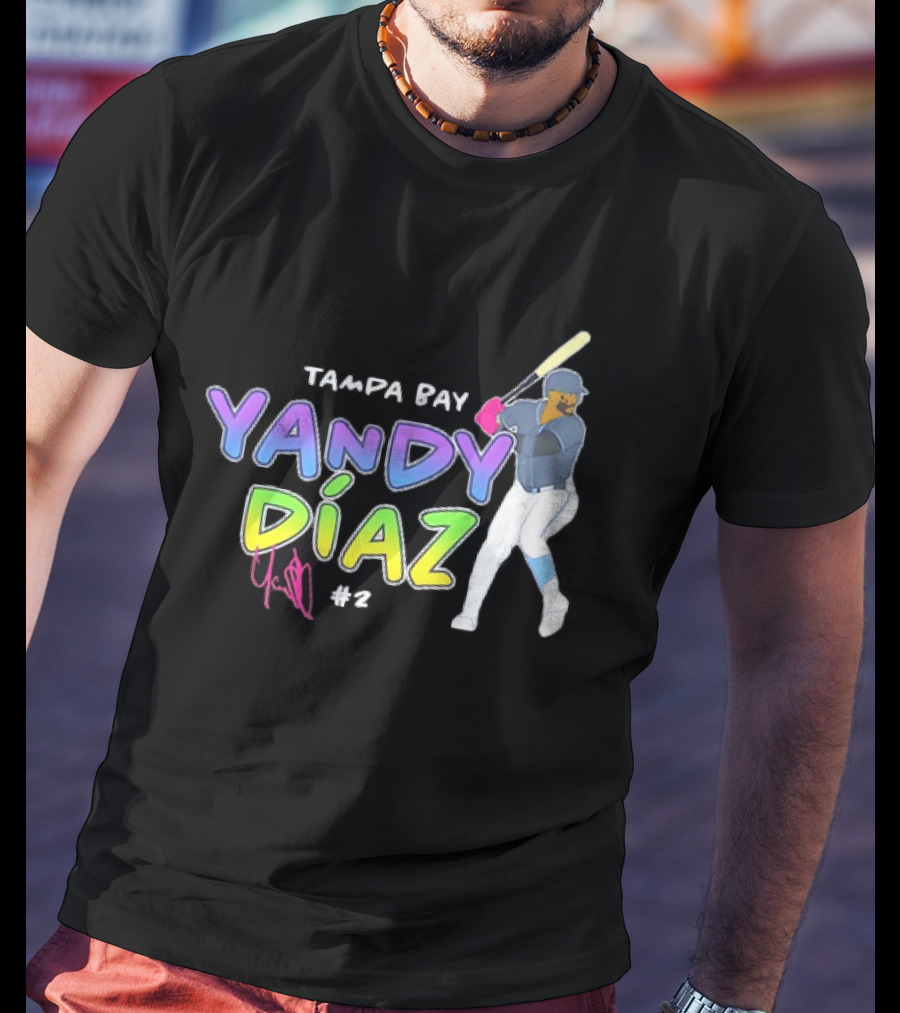 Tampa Bay Yandy Díaz #2 Baseball Player T-Shirt