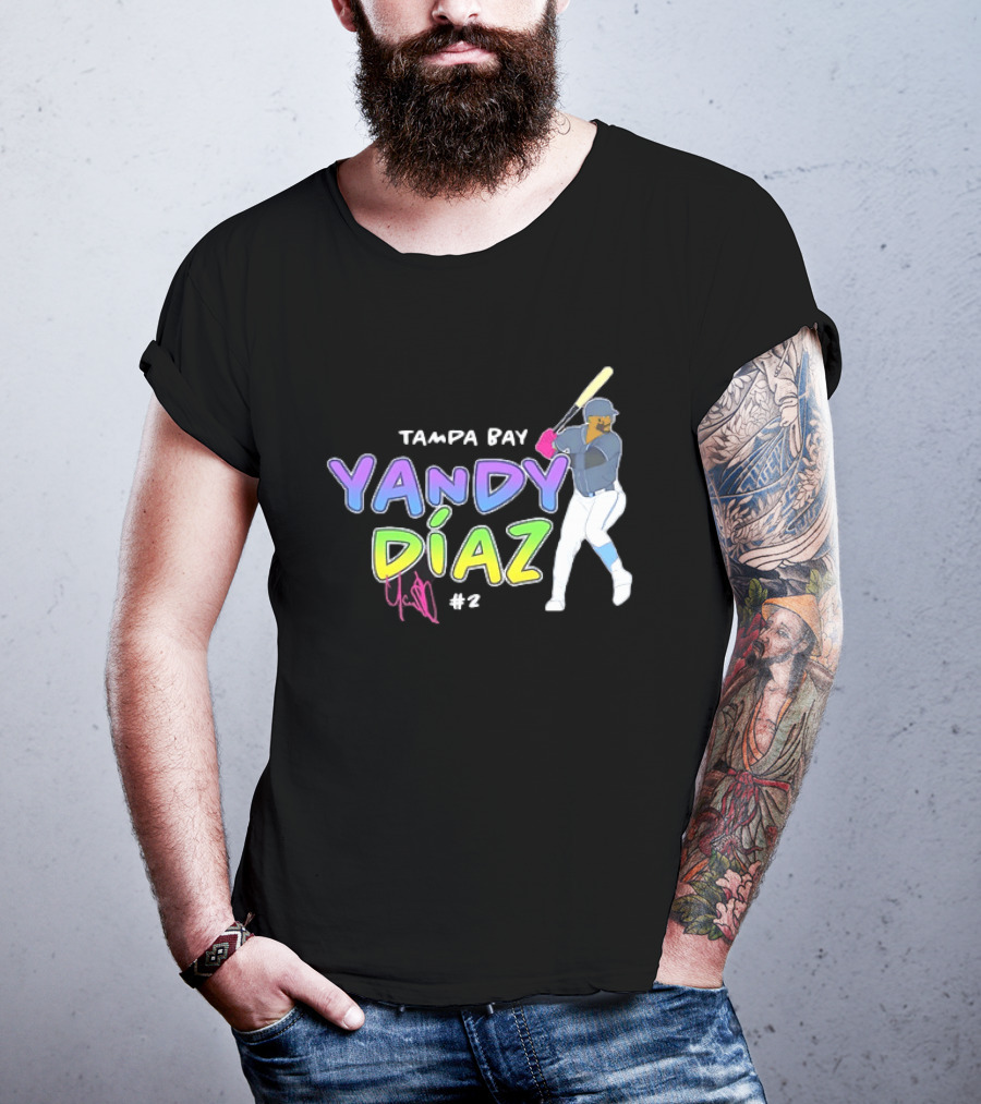 Tampa Bay Yandy Díaz #2 Baseball Player T-Shirt