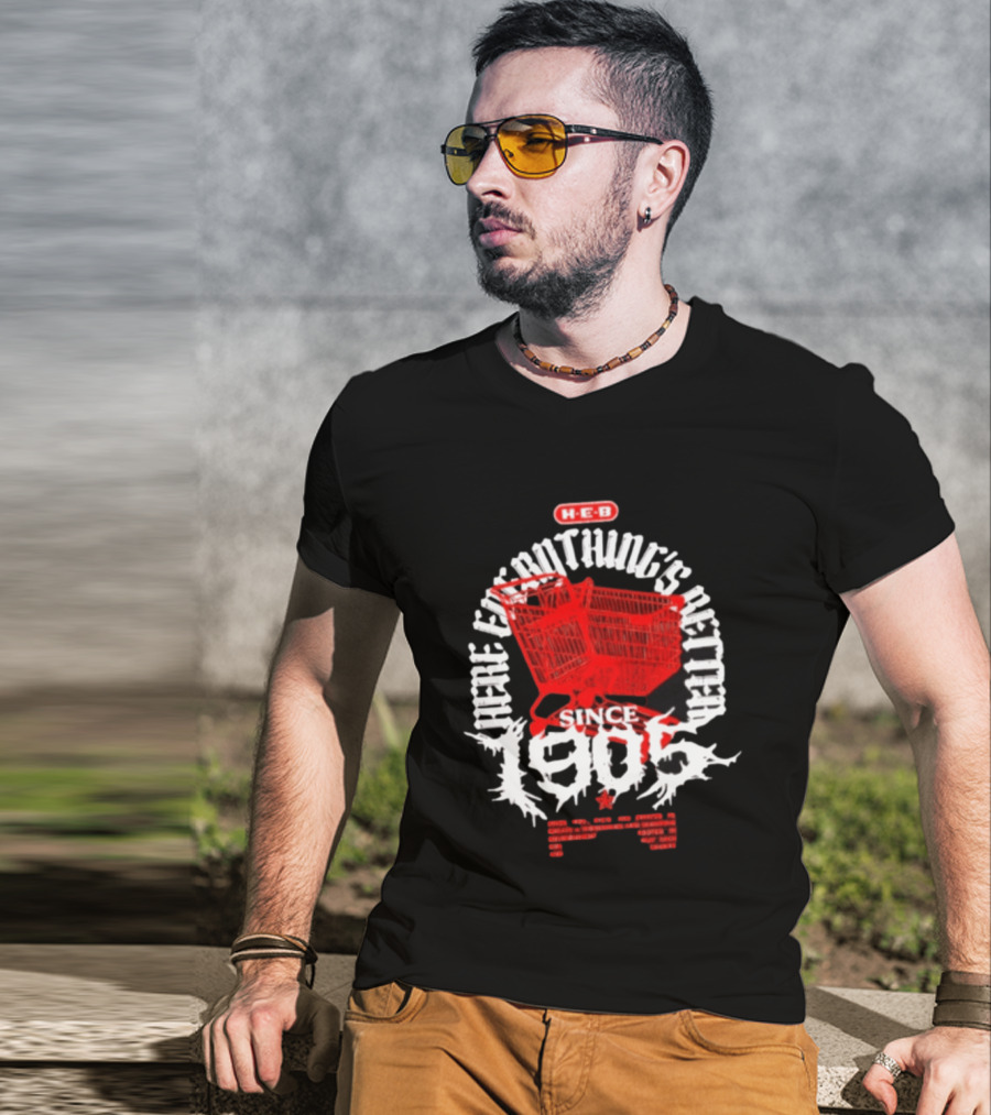 HEB Everything's Better Red Shopping Cart Since 1905 T-Shirt