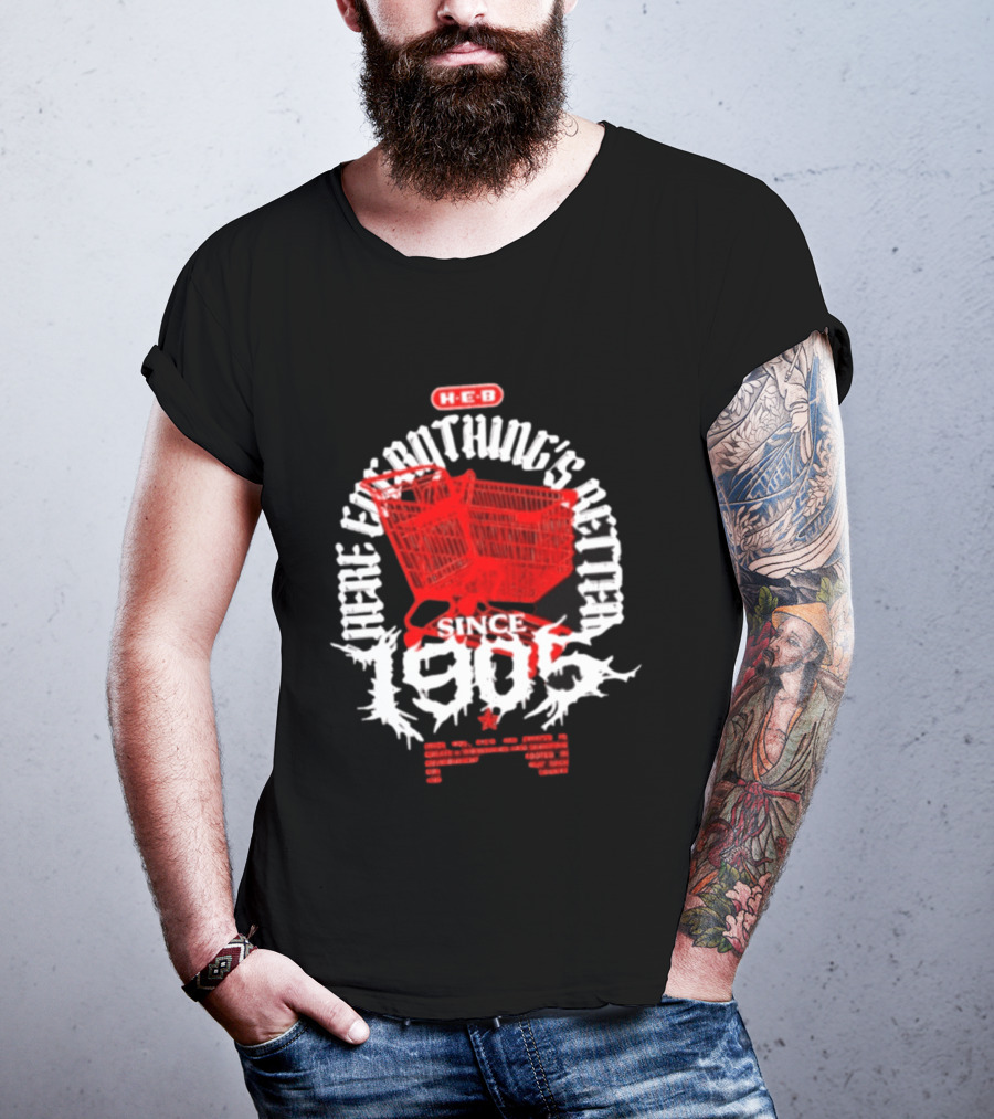 HEB Everything's Better Red Shopping Cart Since 1905 T-Shirt