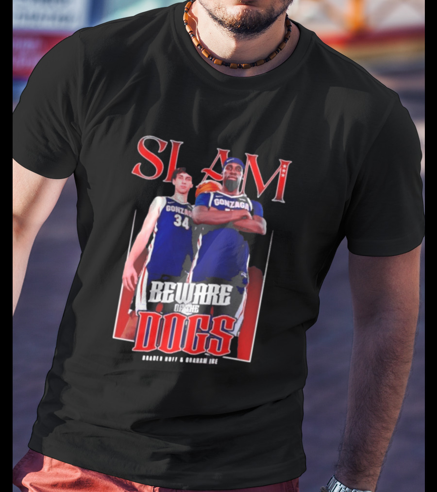 Slam Gonzaga Basketball Beware Of The Dogs Braden Huff Graham Ike T-Shirt