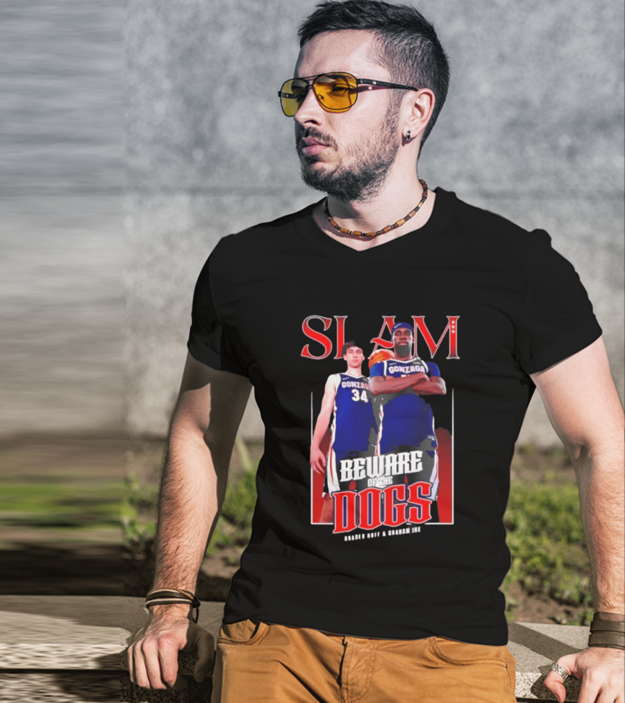 Slam Gonzaga Basketball Beware Of The Dogs Braden Huff Graham Ike T-Shirt