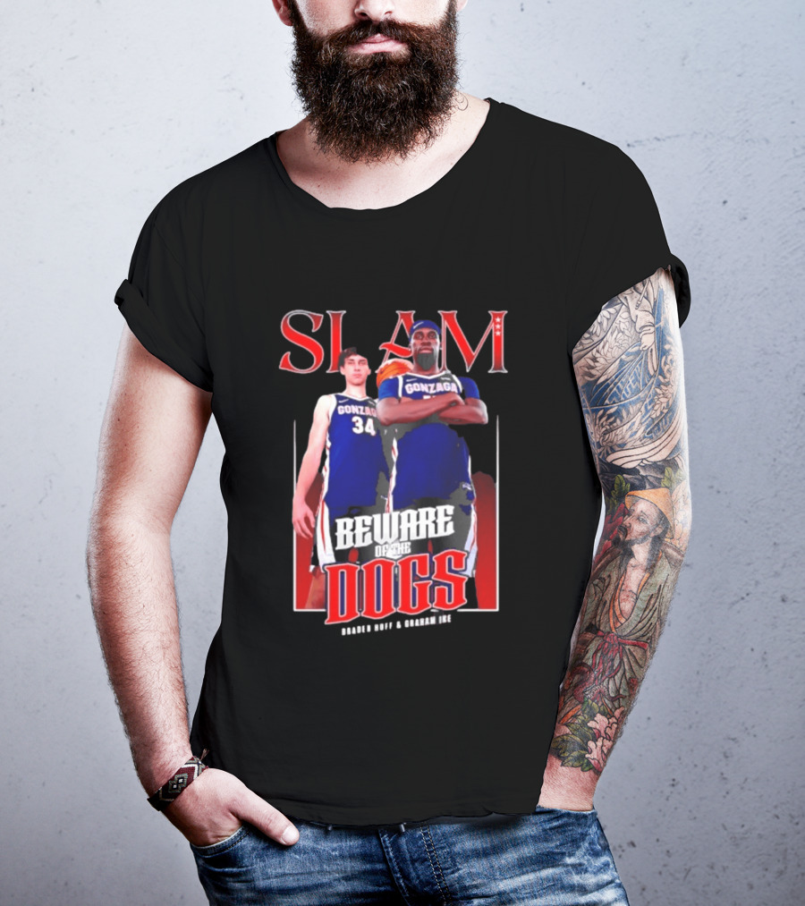 Slam Gonzaga Basketball Beware Of The Dogs Braden Huff Graham Ike T-Shirt