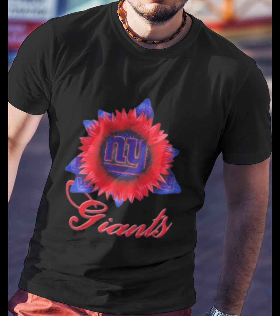 New York Giants Football Sunflower NY Giants T-Shirt