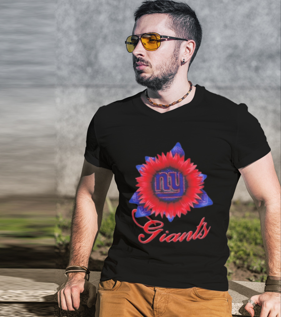 New York Giants Football Sunflower NY Giants T-Shirt