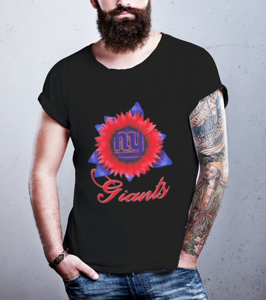New York Giants Football Sunflower NY Giants T-Shirt