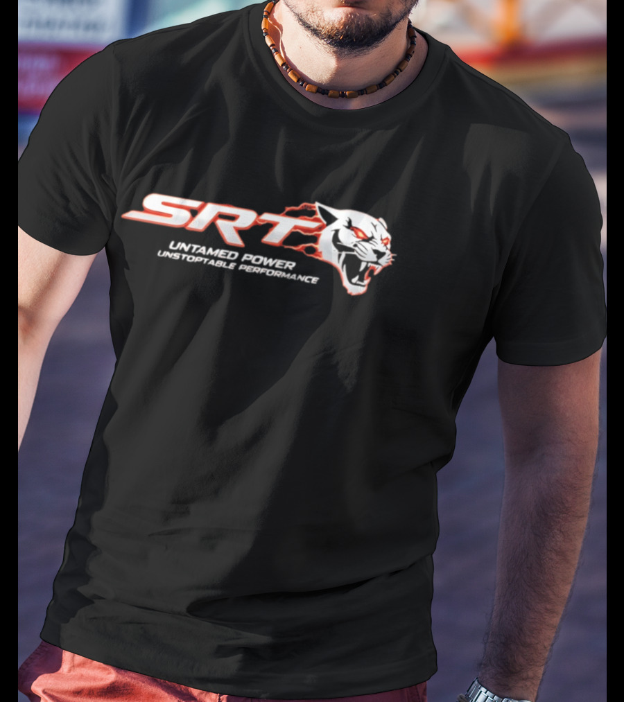 SRT Untamed Power Unstoppable Performance White Roaring Panther T-Shirt
