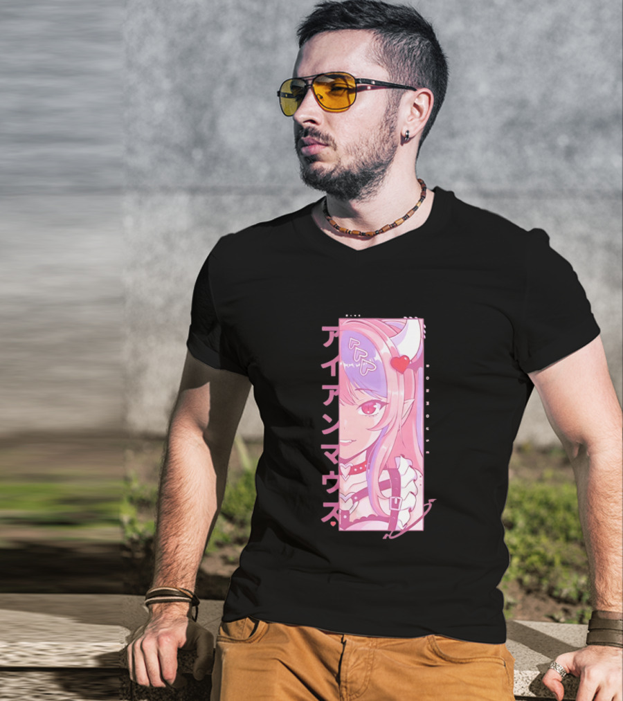 Ironmouse VTuber Kawaii Anime Katakana Panel T-Shirt