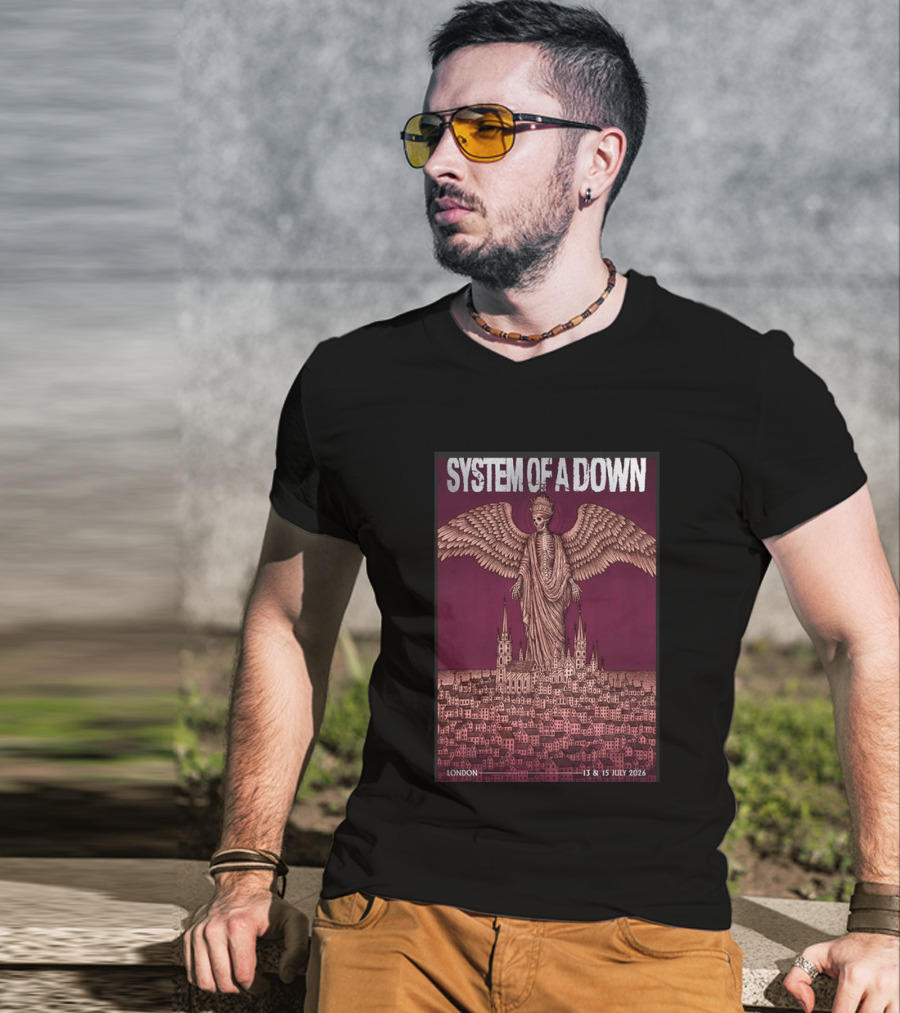 System Of A Down London Concert July 13 15 2026 Angel T-Shirt