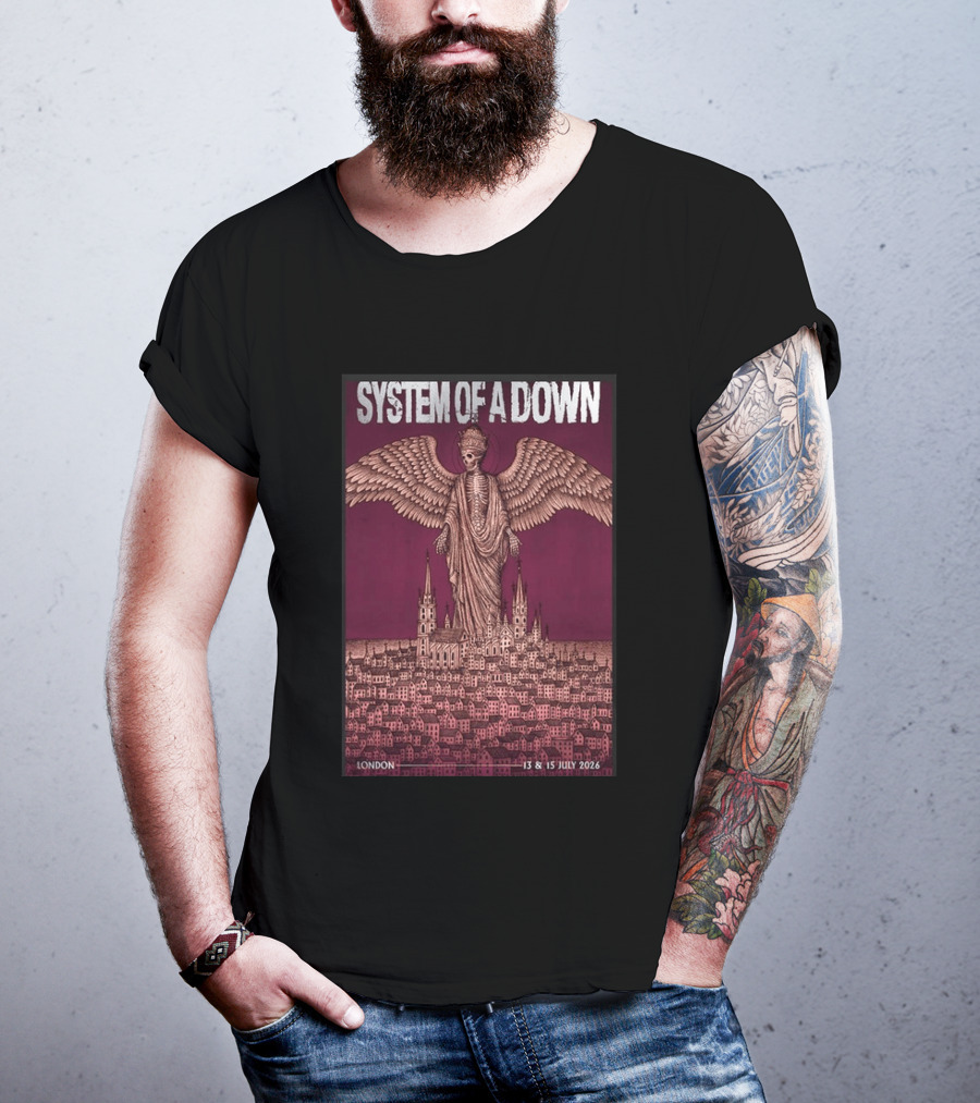 System Of A Down London Concert July 13 15 2026 Angel T-Shirt