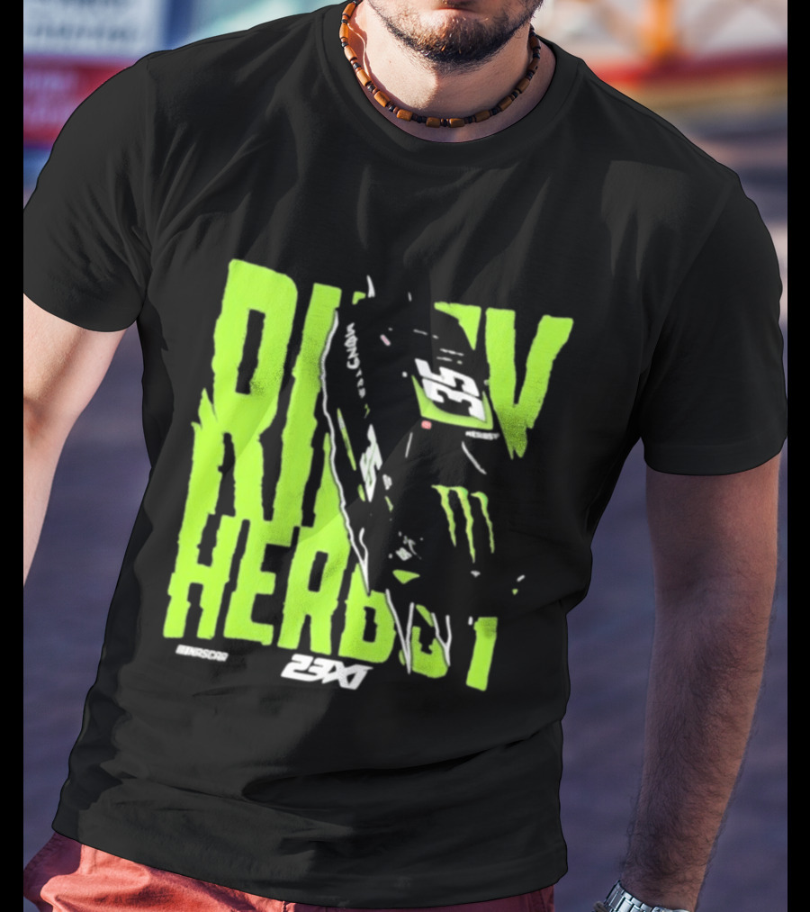 Riley Herbst 2023 23XI NASCAR Monster Energy Racing 98 T-Shirt