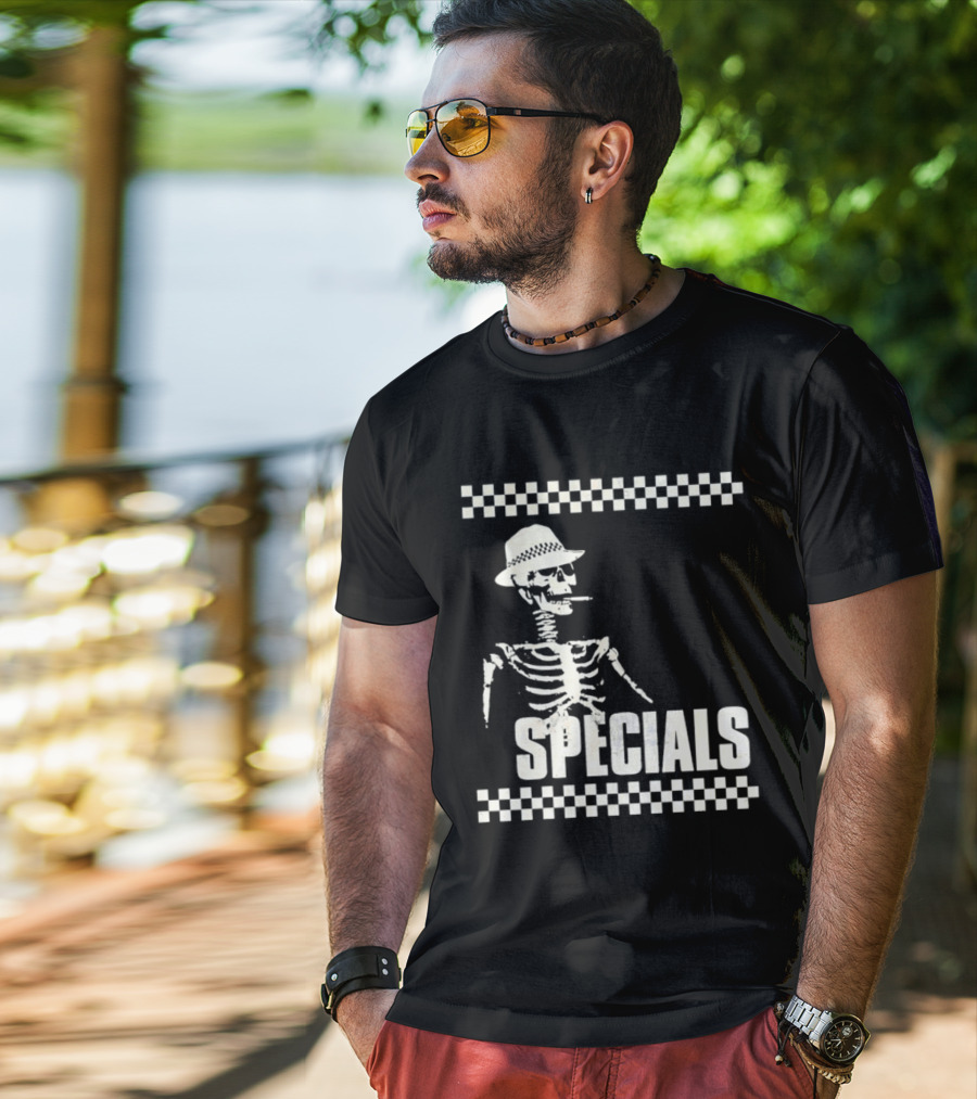 The Specials Skeleton Ska Band 2 Tone Distressed T-Shirt