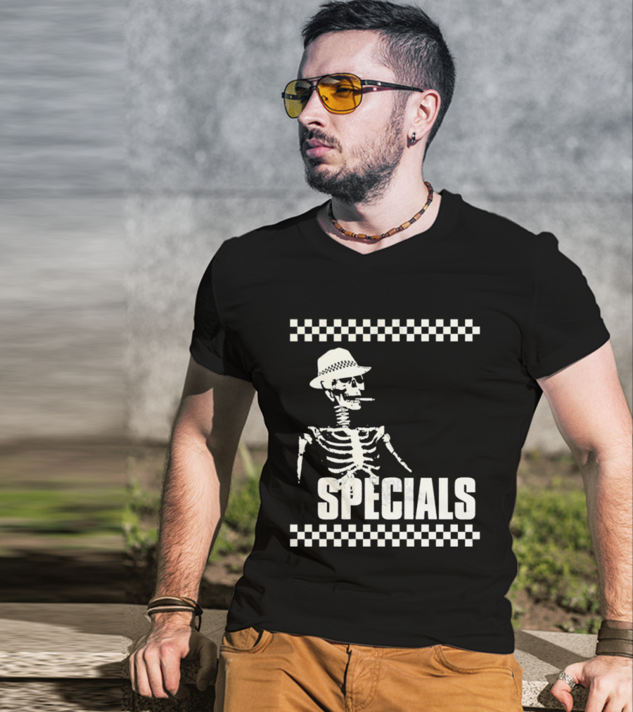 The Specials Skeleton Ska Band 2 Tone Distressed T-Shirt